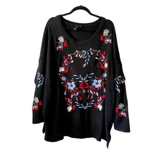 Capsule Black Embroidered Sweater-Plus Size 20/22